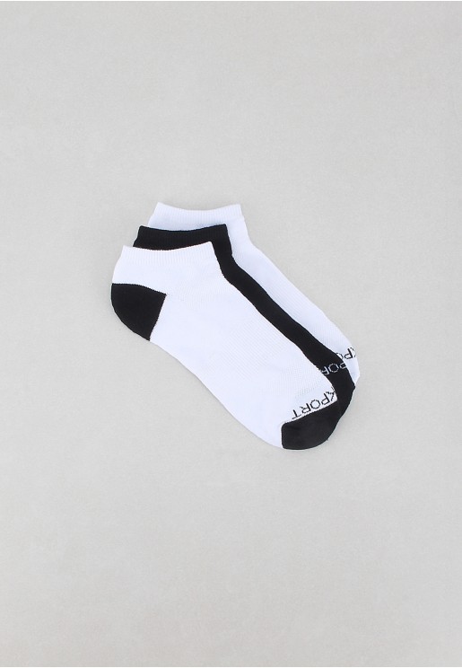 Rockport Men's 3 Pairs Socks Black White