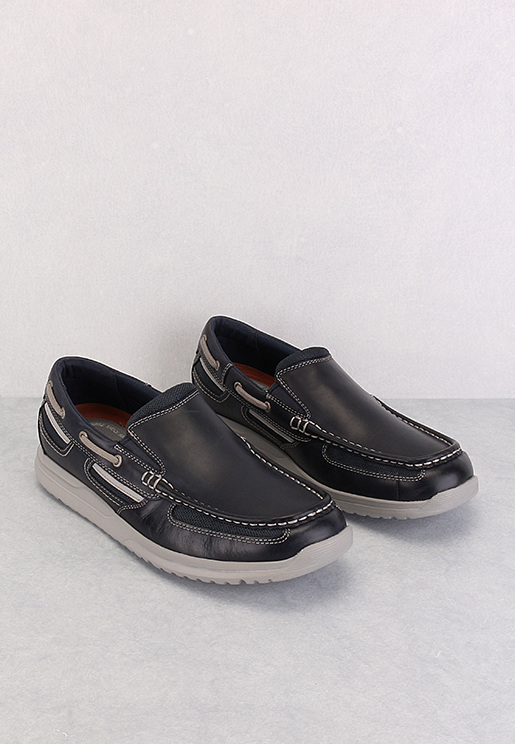 Rockport Men's Langdon Gore So Flat Shoes Dark Gray
