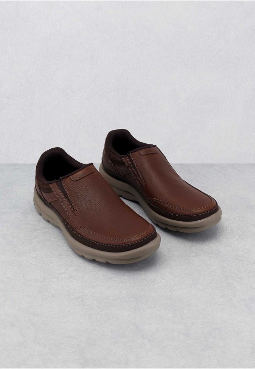 Rockport Men's Gyk Dble Gore Deep Chocola Slip On Shoes Brown