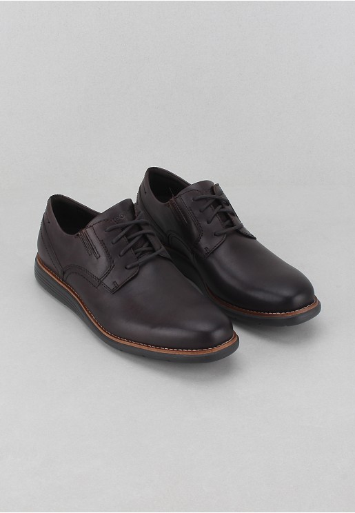 Rockport Men's Tmsd 4-eye Plain Toe Shoes Dark Brown