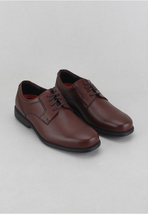 Rockport Men's Charles Road Plain Toe Shoes Dark Brown